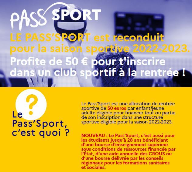 Dispositif Pass’Sport  2022-2023